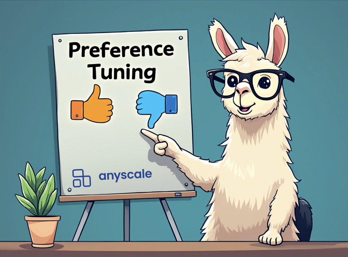 1/11 🥁Anyscale now offers DPO as part of its LLM training suite! This enables refinement of LLMs for domain-specific preferences, which can outperform frontier closed-models &amp; SFT baselines. We demo the capability through a case study on summarization 🧵