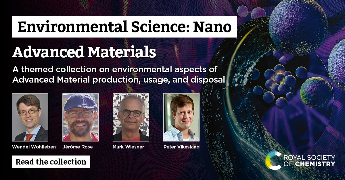 We are excited to share the newest #ESNANO themed collection on Advanced Materials guest edited by Wendel Wohlleben, Jerome Rose, Mark Wiesner, and Peter Vikesland

Read the collection at rsc.li/esnano-advanced