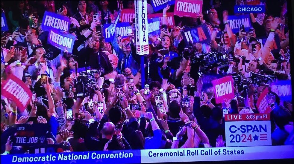 Analisa_Swan's tweet photo. It was so much fun! In the last few days I have been on TV, been photographed by reporters, and gave statements as a delegate to reporters about how excited I am for Kamala Harris for President! #DNCConvention #DemocratsDeliver24 https://t.co/T80UUyfklM