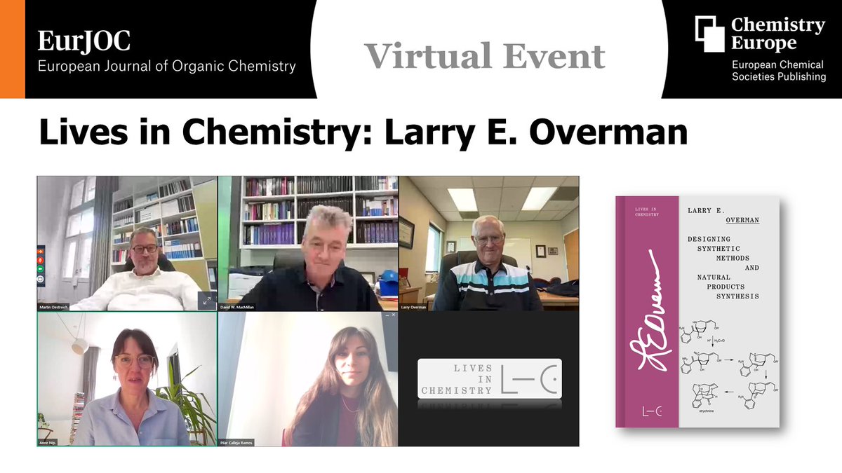 EurJOC (@eurjoc) on Twitter photo Did you miss the EurJOC - Lives in Chemistry Virtual Symposium, with talks by Larry E. Overman, Martin Oestreich <a href="/Silicon_Martin/">Martin Oestreich</a> & David MacMillan <a href="/dmac68/">David MacMillan</a>?
Check out the Video here👉youtu.be/bUTix28jMtY
More info about Larry Overman's autobiography: l-i-c.org/1133 Did you miss the EurJOC - Lives in Chemistry Virtual Symposium, with talks by Larry E. Overman, Martin Oestreich <a href="/Silicon_Martin/">Martin Oestreich</a> & David MacMillan <a href="/dmac68/">David MacMillan</a>?
Check out the Video here👉youtu.be/bUTix28jMtY
More info about Larry Overman's autobiography: l-i-c.org/1133