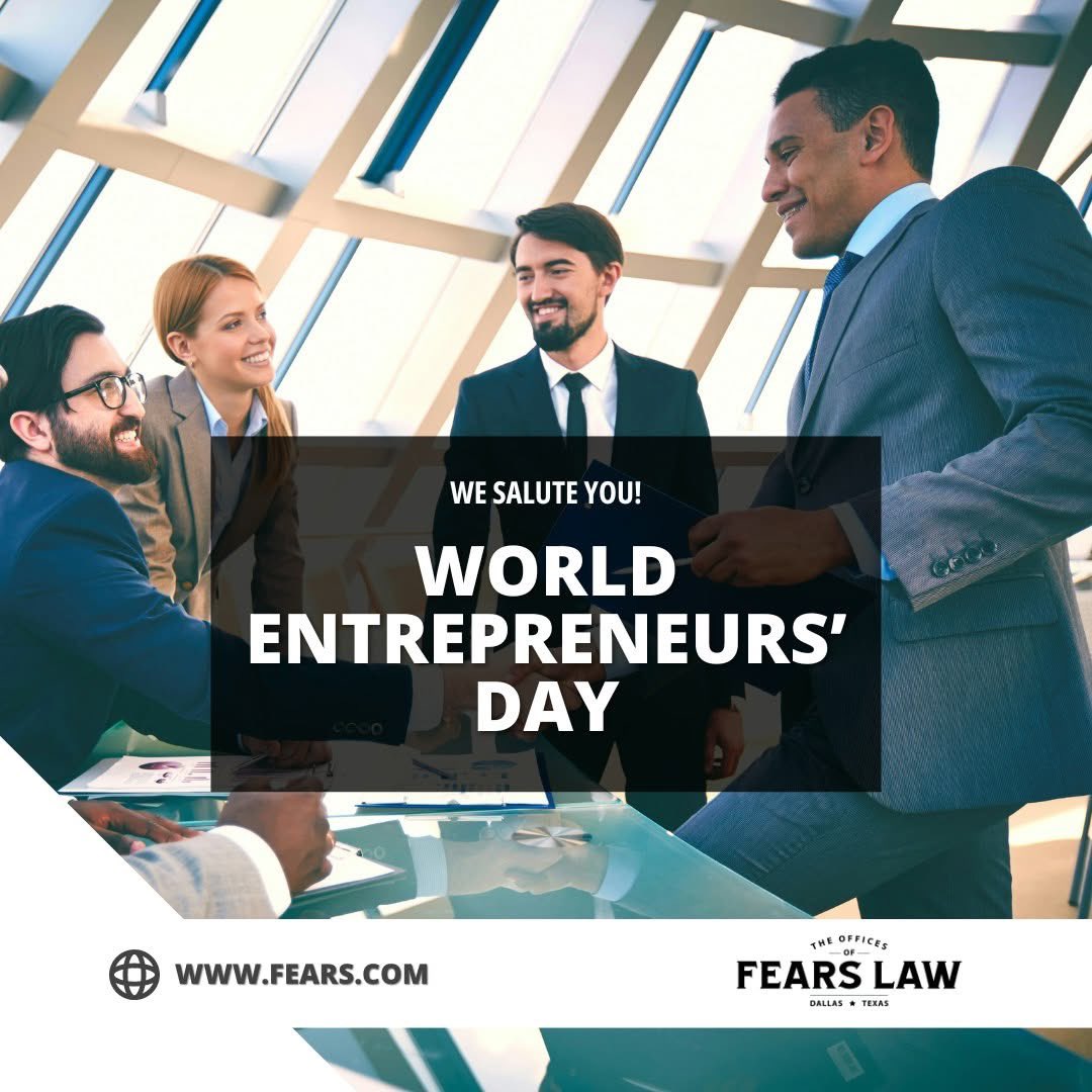 FearsLaw's tweet photo. Happy Entrepreneur's Day! Today, we honor the innovative spirits and resilient minds of entrepreneurs everywhere. At Fears Law, we're privileged to support many of these creative and driven individuals. #WorldEntrepreneursDay #BusinessLaw https://t.co/BNAV8HFOPG