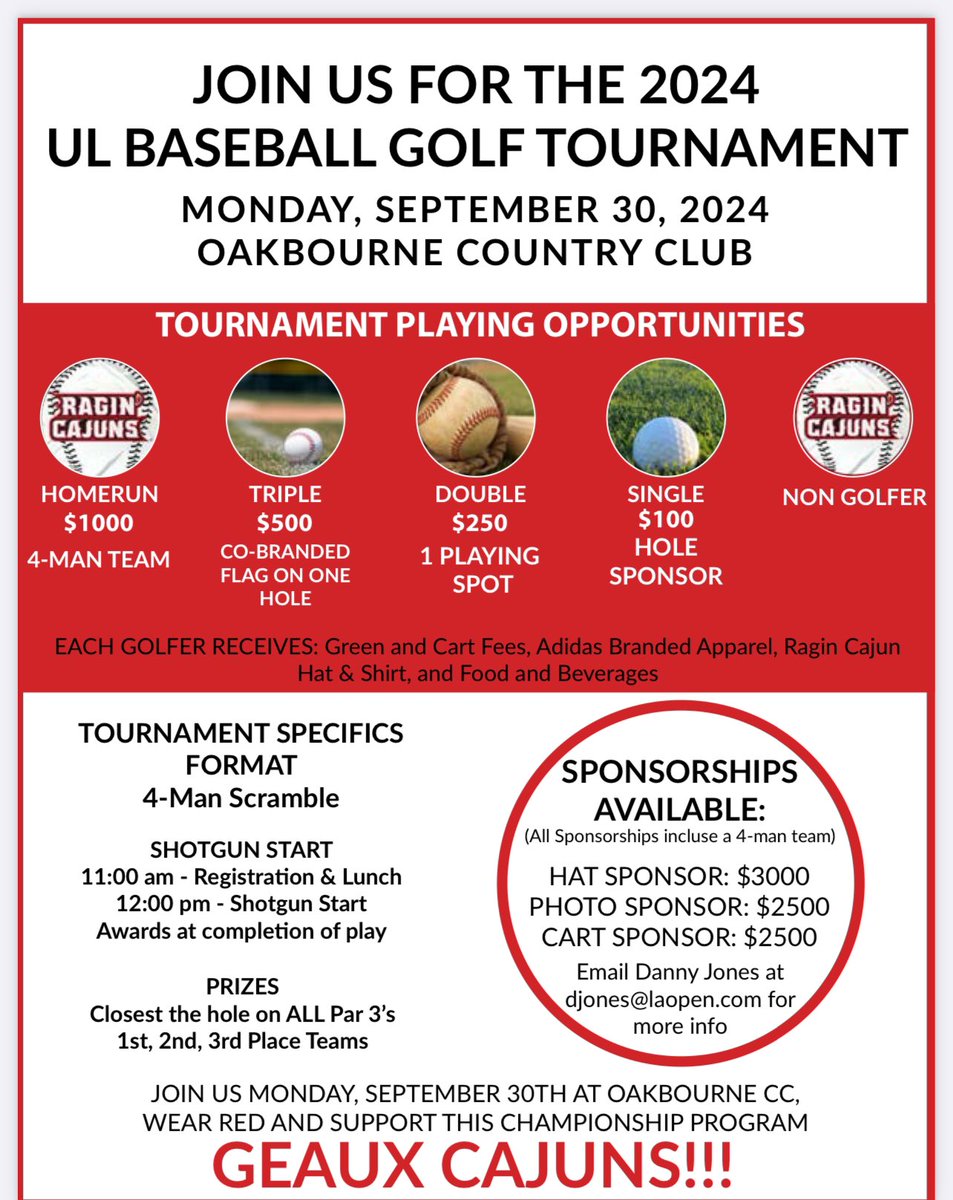 TonyBab16's tweet image. Who’s thinking about golf this morning? I know I am. 
Our annual Baseball Golf Tournament is September 30th at Oakbourne Country Club. 
Sign up your team today!