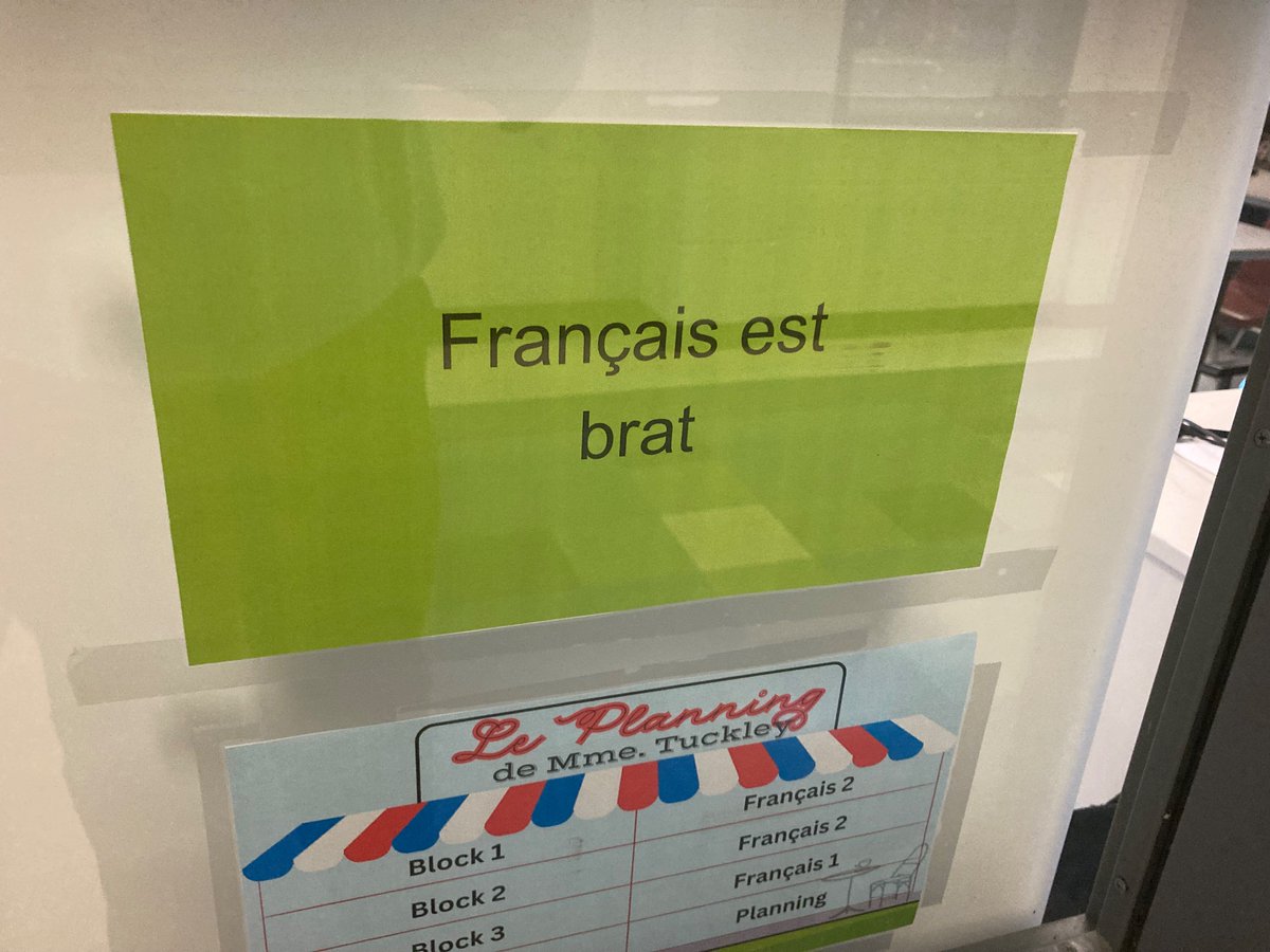 I love it! On the classroom window of one of my Gen Z team members.