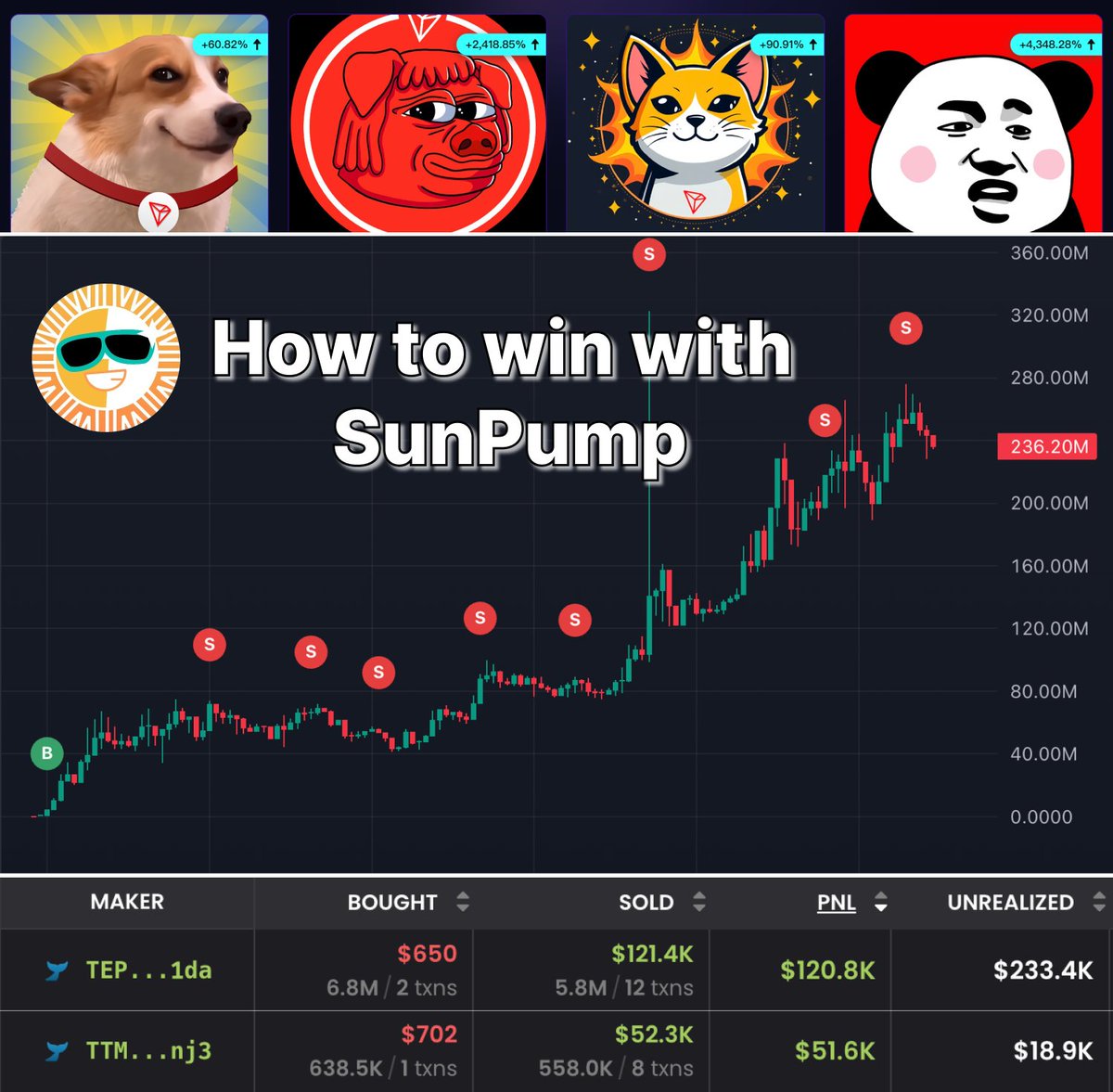 alphabatcher's tweet image. I spent 48 hours researching and found an easy way to make $84k using SunPump.

All you need is the right strategy and analysis of memecoins.

Many will hate me for revealing this secret strategy🧵👇