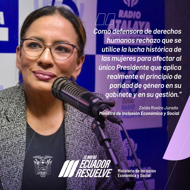 zaidarovira's tweet photo. En entrevista con @680radioatalaya me referí a la denuncia contra el presidente @DanielNoboaOk, por parte de Verónica Abad por presunta violencia política de género. 
#ElNuevoEcuadorResuelve 🇪🇨💪 https://t.co/712WqXABD7