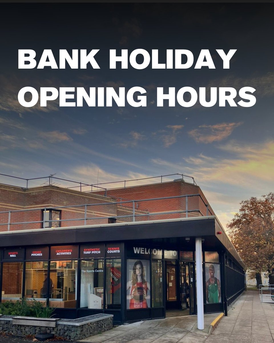 🗓️ Bank Holiday Opening Hours 

Our opening hours on Monday, 26 August are 10:00 am to 6:00 pm. 🕒

Please plan accordingly! 😊

#EssexSport | #UniversityofEssex | #UniofEssex
