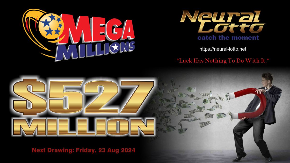 Neural_Lotto's tweet photo. What are you waiting for? The next Mega Millions Jackpot could be yours! $527 Million. Hurry!!!

https://t.co/7i69CxNdMh 

Unlock the power of the world's only state-of-the-art neural-network AI quantum computing system.

#NeuralLotto #lottery #lotto #lottopredicting #bet #crypto https://t.co/2MStr45xdg