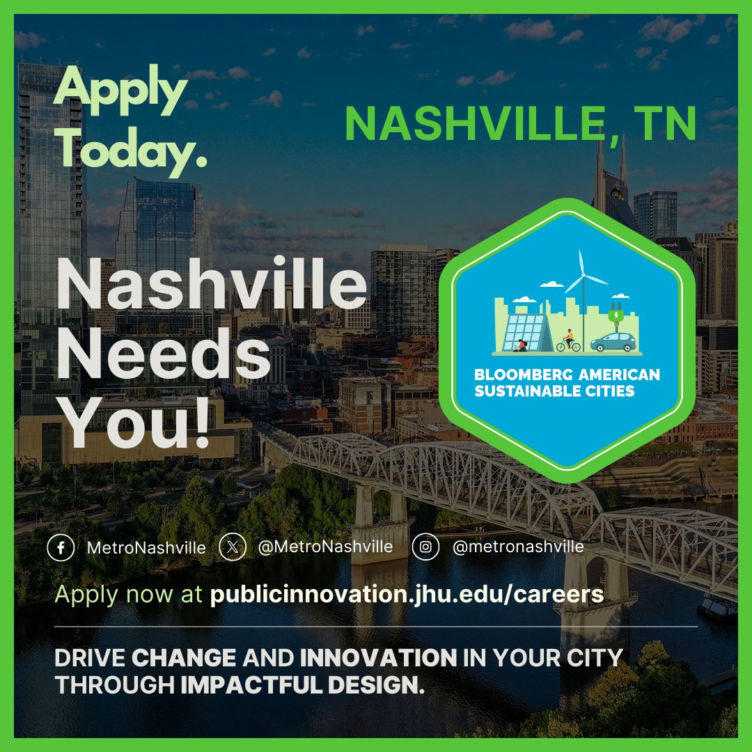 Make an impact in #Nashville and transform #Chattanooga, TN! The @CityOfNashville and <a href="/Chattanooga_gov/">City of Chattanooga</a> are seeking #CivicDesigners to build resilient &amp; thriving communities. 🪻

🔗 Apply: hubs.ly/Q02LKGpp0 

#CivicDesign #NashvilleJobs #ChattanoogaJobs #UXDesign