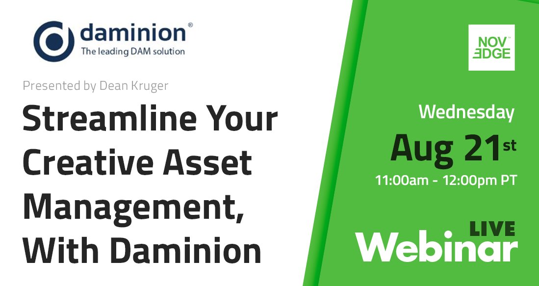 Improve organization, speed up file search, and maximize the reuse of your creative resources. Join our free hashtag#NovedgeWebinar with @Daminion! #AEC #DAM #DigitalAssetManagement ow.ly/2jHE50T2olz