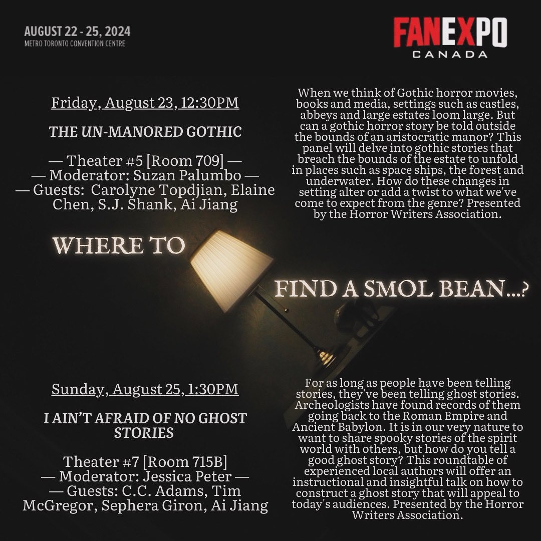 Ai Jiang || 江艾 || 🇨🇳🇨🇦 (@aijiang_) on Twitter photo if y’all are around Toronto and attending <a href="/FANEXPOCANADA/">FANEXPO Canada</a> —do come check out some panels organized by <a href="/HWAOntario/">HWA-ON</a> 👀🫶🏼
Ft. @sillysyntax <a href="/TopdjianC/">Carolyne Topdjian</a> <a href="/elainethebrain/">Elaine Chen</a> <a href="/sj_shank/">S.J. Shank</a> <a href="/JessicaPeter1/">Jessica Peter</a> <a href="/TimMcGregor1/">Tim McGregor</a> <a href="/Sephera/">Sephera Giron</a> & C.C. Adams if y’all are around Toronto and attending <a href="/FANEXPOCANADA/">FANEXPO Canada</a> —do come check out some panels organized by <a href="/HWAOntario/">HWA-ON</a> 👀🫶🏼
Ft. @sillysyntax <a href="/TopdjianC/">Carolyne Topdjian</a> <a href="/elainethebrain/">Elaine Chen</a> <a href="/sj_shank/">S.J. Shank</a> <a href="/JessicaPeter1/">Jessica Peter</a> <a href="/TimMcGregor1/">Tim McGregor</a> <a href="/Sephera/">Sephera Giron</a> & C.C. Adams