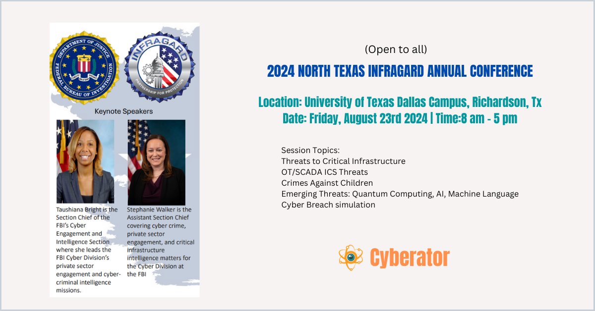 ZartechInc's tweet photo. Register: https://t.co/P8PlbcIj3Q

#dfw #Dallas #cybersecurity #conference https://t.co/CcDh8eJyX8