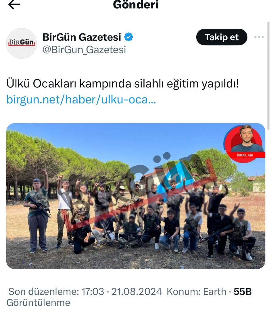 BU ACZİYET CAHİLLİKTEN Mİ? HAİNLİKTEN Mİ? 

Terör Örgütlerinin yayın organı Birgün Gazatesinden İsmail Arı tek hücreli canlıları dahi aratacak bir habere imza attı. Sakarya Ülkü Ocaklarına mensup gençlerin özel bir işletme olan Karasu Airsoft ve Paintball alanında çekilmiş