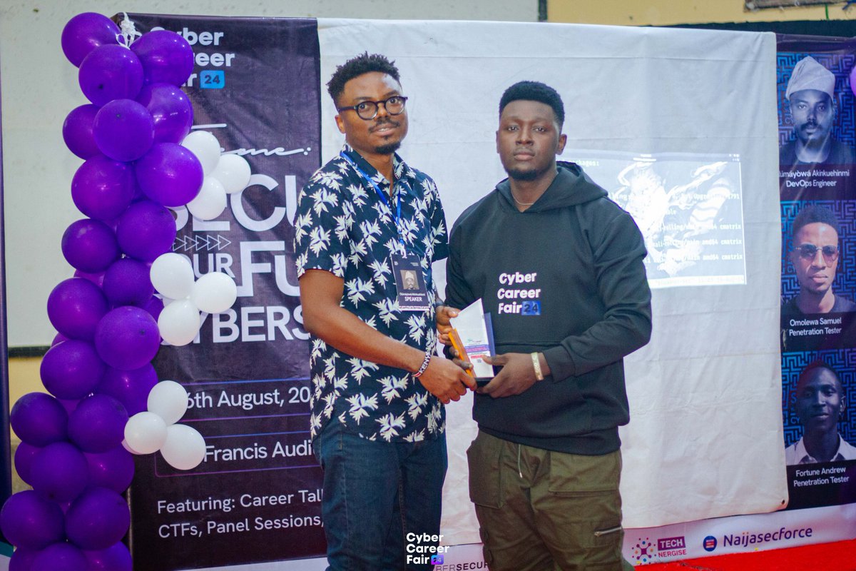 ccfairfuta's tweet photo. "Don't just focus on a particular tool rather understand technology itself"
@akintunero, words cannot explain how much your session impacted us to go for all there is in this field
Thank you so much for all you do for Cybersecurity ecosystem, they are appreciated sir!
#CCF24 https://t.co/j5HuOjbyks