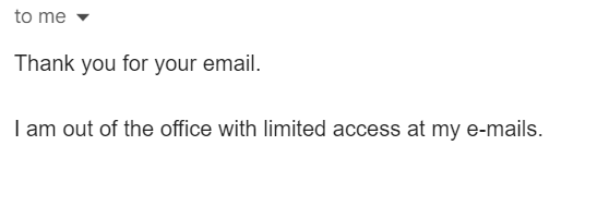 Peak French experience..

<a href="/RevolutApp/">Revolut</a> bizdev team have has been relentlessly spamming my work email—2nd, 8th, 9th, 12th, 19th Aug. 

When I finally had enough and asked the person to stop, I got an automated "I am out of office with limited access to my emails" reply 😂