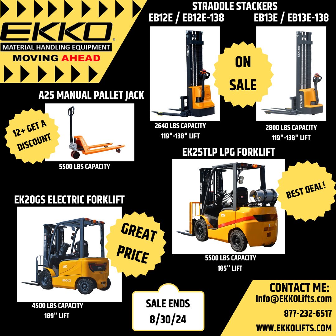 Call today and unlock your dealer discounts!! EKKO accepts both brick and mortar dealerships as well as online equipment suppliers, whether big or small the EKKO authorized dealer program is suited for all dealer types!
877-232-6517
info@ekkolifts.com
ekkolifts.com