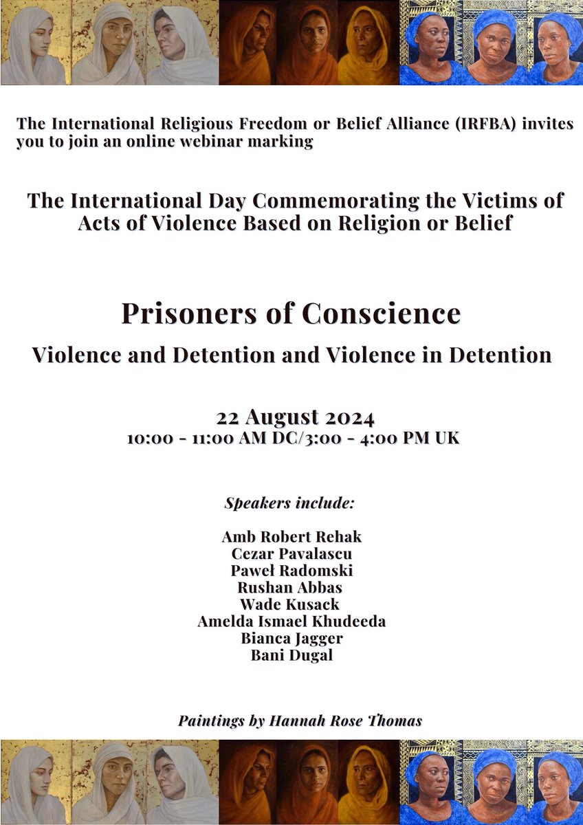 明天上午10:00（美国东部时间）国际宗教自由或信仰联盟（IRFBA）网络研讨会