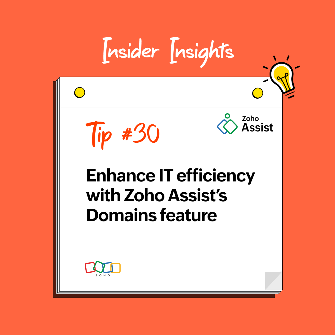 ZohoAssist's tweet photo. Ready to elevate your IT operations? With Zoho Assist’s Domains feature, streamline device management and ensure a seamless process for all your clients. Efficient, simple, and effective. 💻✨

🔗 Read more: https://t.co/b5fNBlubJ8

#ZohoAssist #InsiderInsights #zoho #zohoassist https://t.co/KhYXDrGluy
