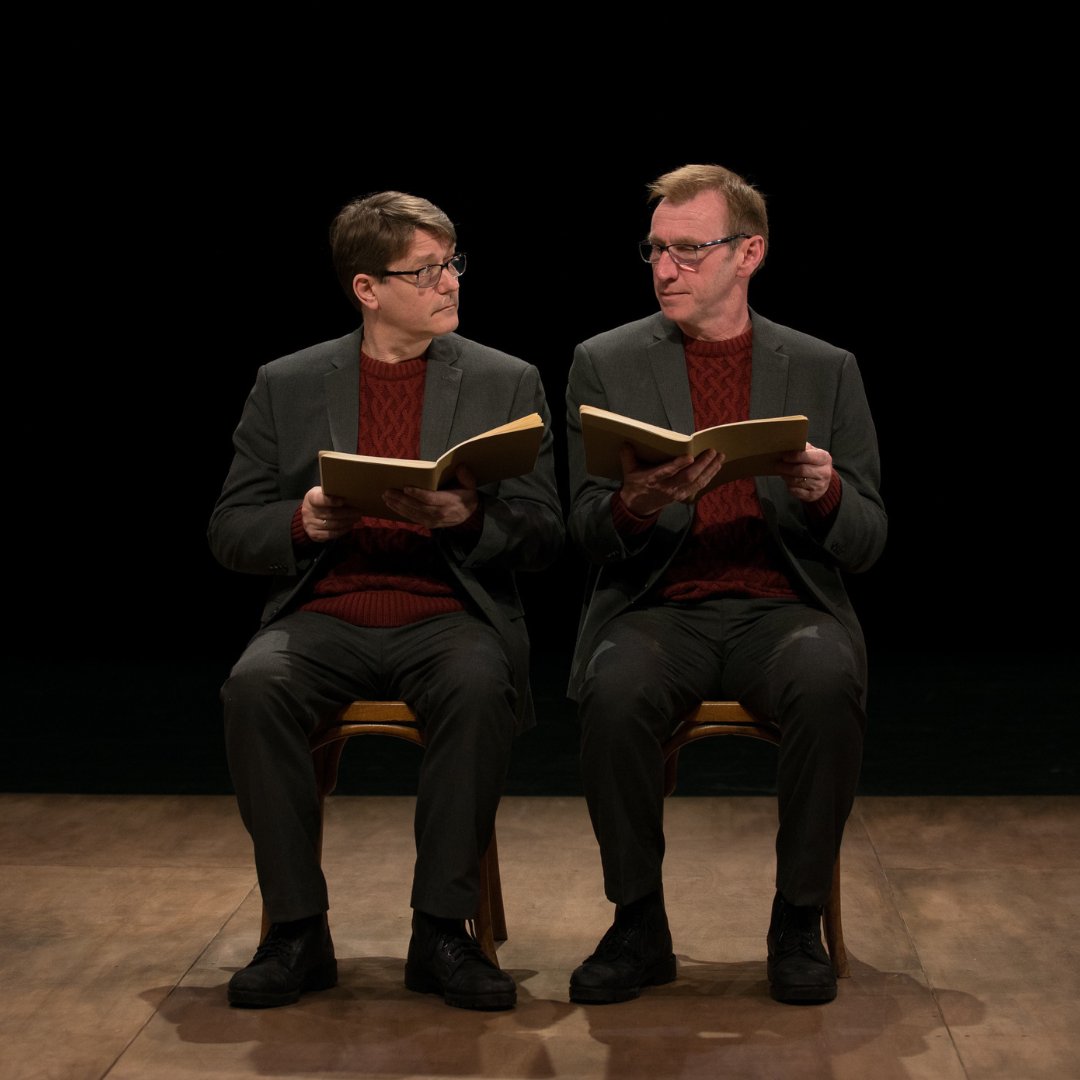 ForcedEnts's tweet photo. This #FERecall focuses on The Notebook, a two-hander featuring Richard Lowdon and Robin Arthur, based on the award winning novel by Ágota Kristóf. @FrancesBabbage, Forced Entertainment Board Member,  remembers the disconcerting power of the show.

https://t.co/p82xxM1SBS
#fe40 https://t.co/ozmh8T7gbs