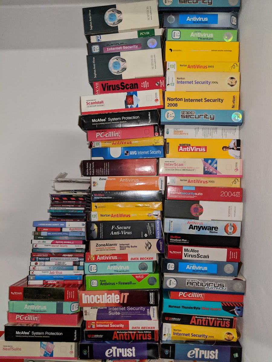 @instacyber enjoy this photo :D... my current collection of antivirus from when I was in charge of antivirus comparisons for IT magazines