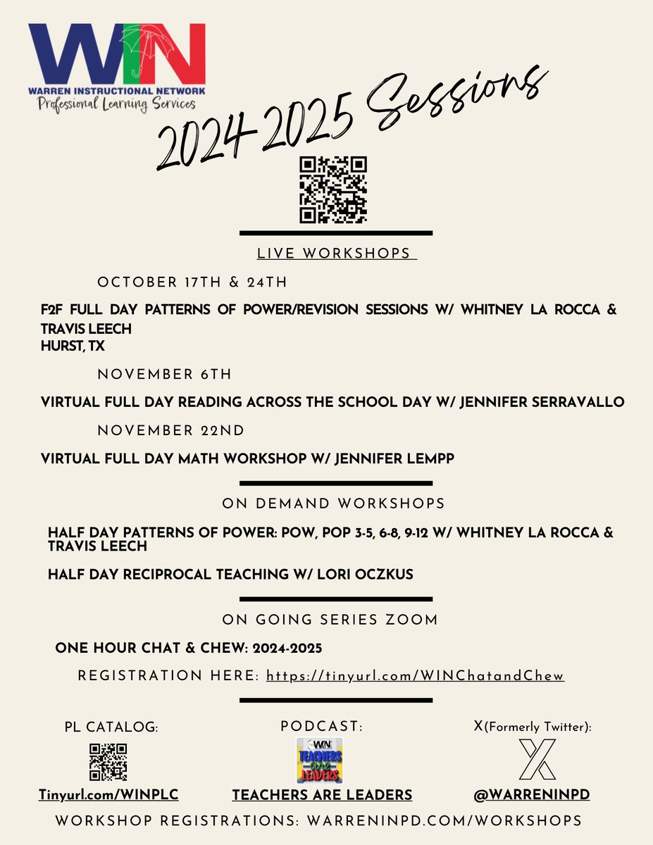 New school year- new workshop offerings! Face-to-Face, virtual live, and on demand offerings. 

Where will we see you this year?!