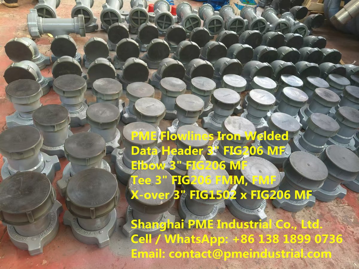 sh_pme's tweet image. Elbow 3" FIG206 MF
X-over 3" FIG1502 x FIG206 MF
pmeindustrial.com/index.php/news…
Cell: +86 138 1899 0736
Email: contact@pmeindustrial.com
#206flowline #206iron #flowline #flowback e #oilandgas #drilling #welltesting #cementing #fracturing #flowiron #heattreatment #pmeindustrial