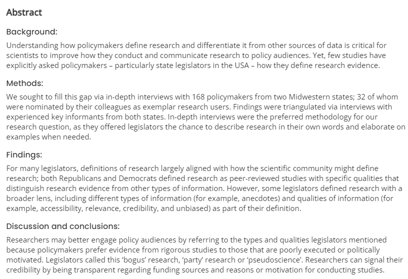 EvidencePolicy's tweet photo. 'How legislators define research #evidence'
From @EvidencePolicy's latest issue, by Elizabeth Day & @fampolicy
@policypress @BUP_Journals #policy #researchevidence
Online ⬇️
https://t.co/RWEK6ei24u https://t.co/8rYHjA0LrM