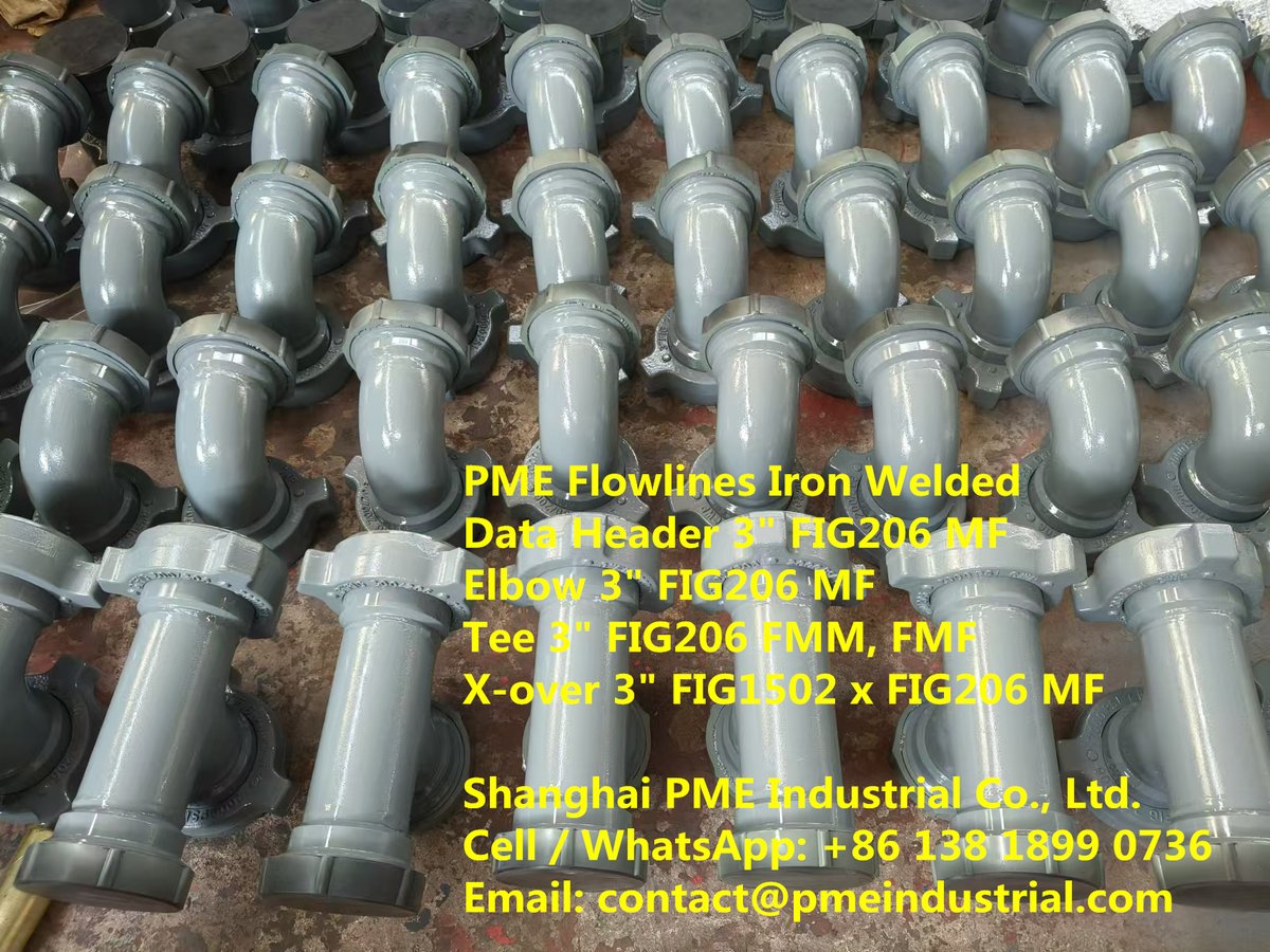 sh_pme's tweet image. Elbow 3" FIG206 MF
Tee 3" FIG206 FMM, FMF
pmeindustrial.com/index.php/news…
Cell / WhatsApp: +86 138 1899 0736
Email: contact@pmeindustrial.com
#206flowline #206iron #flowline #flowback e #oilandgas #drilling #welltesting #cementing #fracturing #flowiron #heattreatment #pmeindustrial
