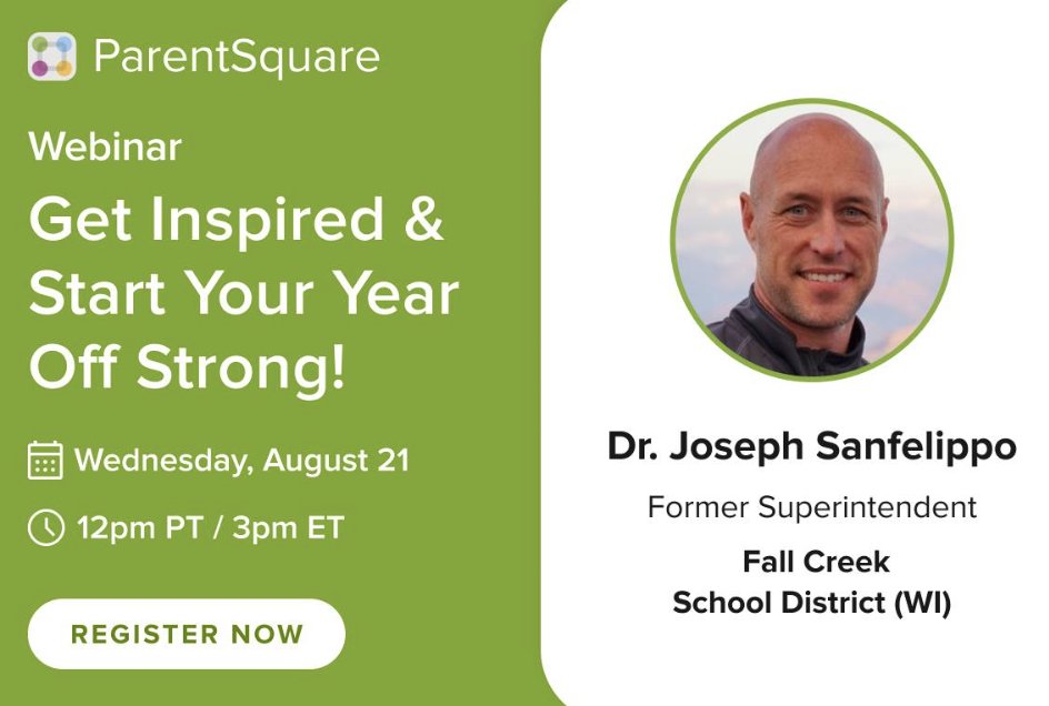 Joe Sanfelippo (@joe_sanfelippo) on Twitter photo TODAY!! TODAY! TODAY!! Over 900 people have registered for today's WELCOME BACK from <a href="/ParentSquare/">ParentSquare</a>!!! Are you one of them?!?!!? 
Still time to sign up...
parentsquare.zoom.us/webinar/regist… TODAY!! TODAY! TODAY!! Over 900 people have registered for today's WELCOME BACK from <a href="/ParentSquare/">ParentSquare</a>!!! Are you one of them?!?!!? 
Still time to sign up...
parentsquare.zoom.us/webinar/regist…