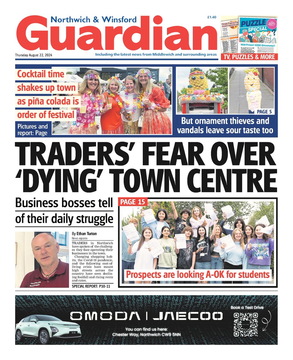 Front pages of this week's Knutsford Guardian &amp; the Northwich and Winsford Guardian on sale Thursday📰

#TomorrowsPapersToday #Newsquest #LocalNews #BuyAPaper #LocalNewsMatters #Knutsford #Northwich #Winsford #Cheshire