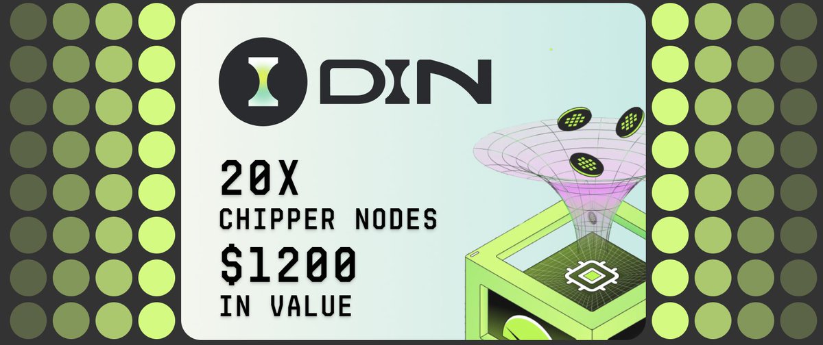 ✨ CELEBRATING OUR PARTNERSHIP ✨
NodeTerminal has teamed up with <a href="/din_lol_/">DIN⏳</a> for an epic giveaway celebrating our partnership! 🎉
We’re giving away 20 Chipper Nodes worth $1,200 in total, and entering couldn’t be easier.

Here’s how you can participate ⬇️⬇️⬇️

1️⃣ Sign up on