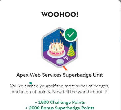 manosPOZ's tweet photo. Apex Web Services Superbadge Unit✅
#100DaysofTrailhead Day 68/100
Completing Superbadges on @trailhead is always so satisfying🥹 https://t.co/Ez5yU6qBBO