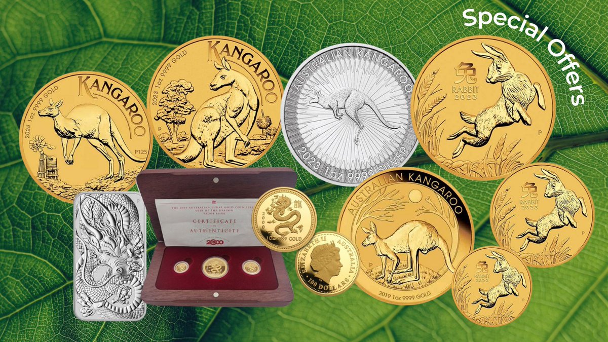 BleyerBullion's tweet image. Discover the beauty of The #PerthMint’s iconic #Silver &amp;amp; #Gold pieces at unbeatable prices—now up to £40 off!

From the Kangaroo to the Kookaburra, grab these stunning #AustralianBullion at a steal while stocks last. 🦘✨

Browse The Perth Mint collection: bit.ly/46TZMS4