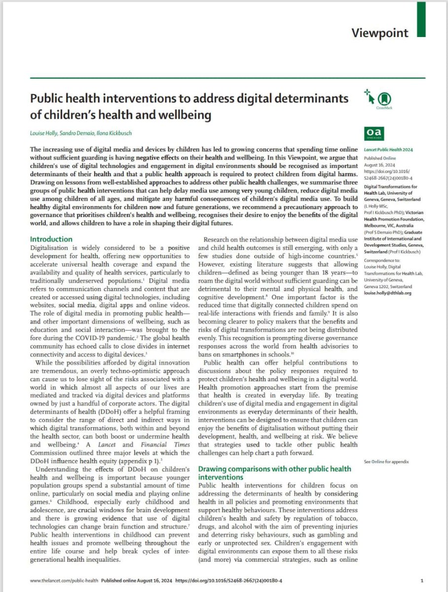 JhunuDr's tweet photo. Public Health Interventions to address Digital Determinants of Children's Health and wellbeing - #DDoH #MedTwitter #MedEd
the full paper 👇 https://t.co/mLI7DklYBL