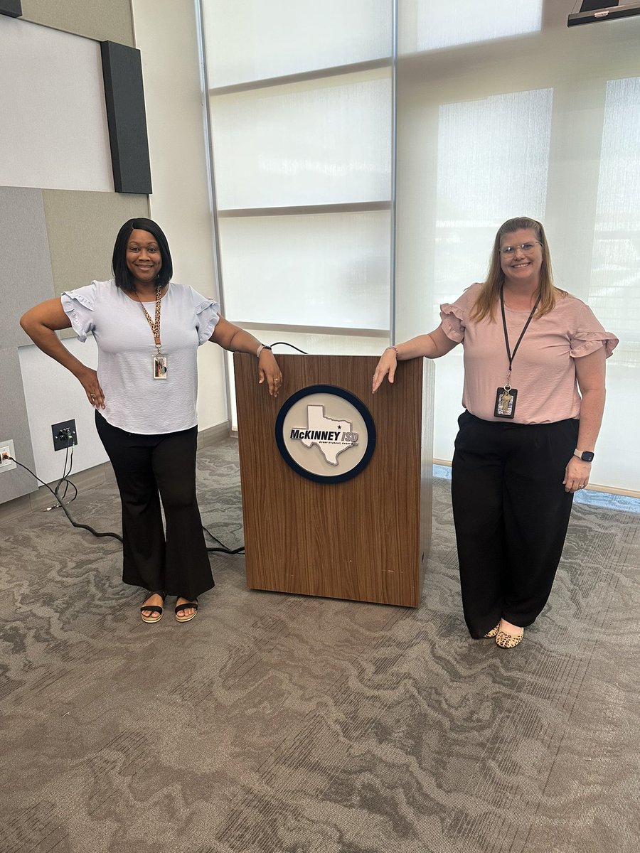 Even though we no longer work at the same school, we show up for training looking alike! #twinning!  #WeAreMcKinney