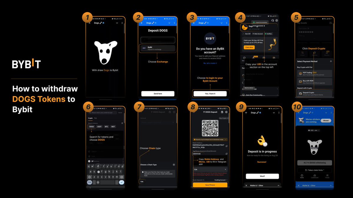 Bybit Africa (@bybitafrica) on Twitter photo 😎Hey OG!
✅ Teach your community how to withdraw their $DOGS token to #Bybit and win from a pool of $500
To Win
1⃣ Follow <a href="/BybitAfrica/">Bybit Africa</a> & on 🔔
2⃣ Share this post + tag 2 friends
3⃣ Make a thread on how to deposit @Dogs on #Bybit using the attached image & #BybitDogsDeposit 😎Hey OG!
✅ Teach your community how to withdraw their $DOGS token to #Bybit and win from a pool of $500
To Win
1⃣ Follow <a href="/BybitAfrica/">Bybit Africa</a> & on 🔔
2⃣ Share this post + tag 2 friends
3⃣ Make a thread on how to deposit @Dogs on #Bybit using the attached image & #BybitDogsDeposit