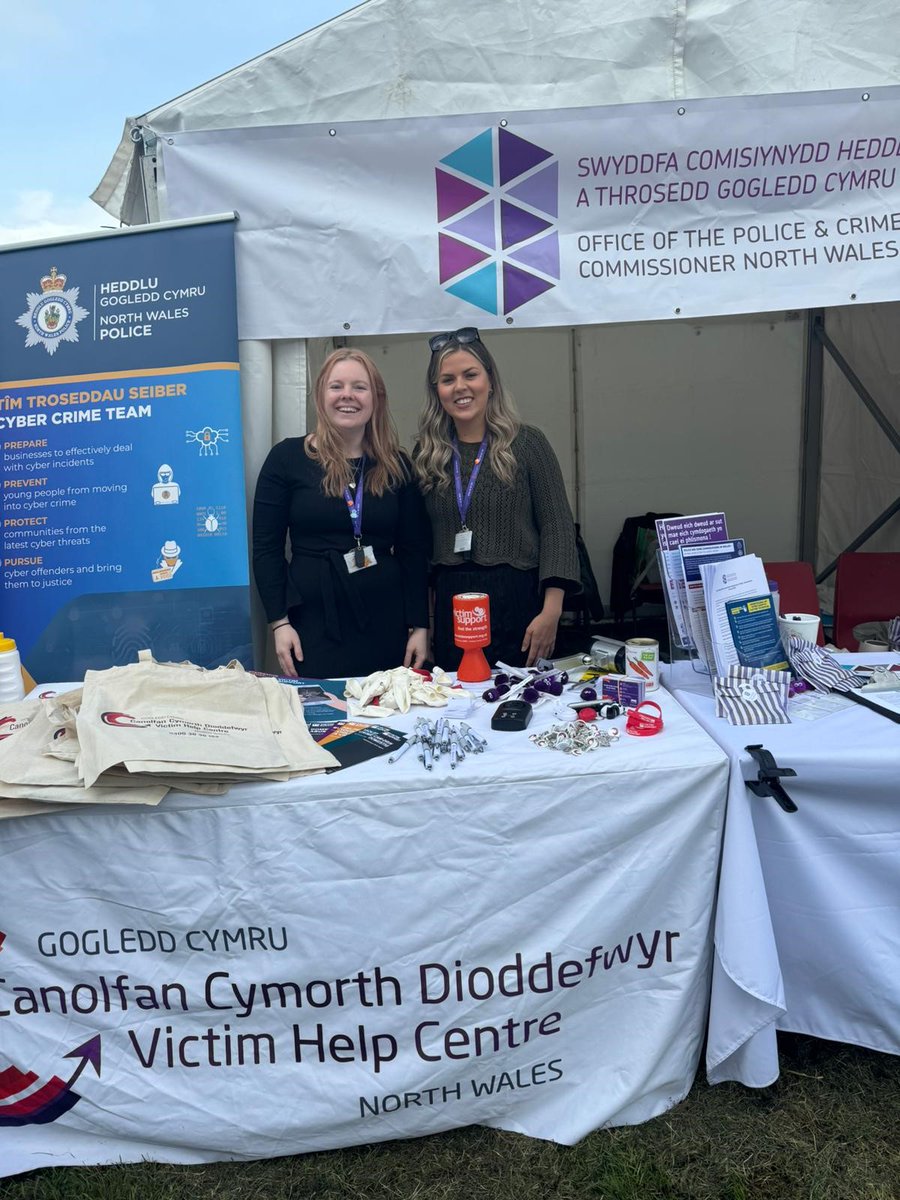 NW_VHC's tweet photo. Today we're at the Merioneth Show with the @schthgc_nwopcc and @NWPCyberCrime. Pop over and say Hello to Lois and Cadi who are there to talk about what support we offer to victims of crime here in North Wales. https://t.co/B4s2U3DMt4