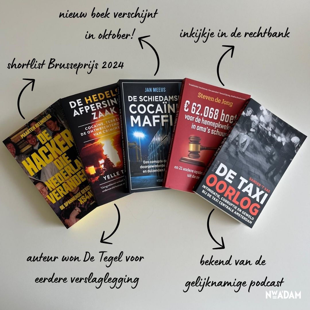 De beste true crime komt gewoon van Nederlandse bodem! Van cocaïne tussen bananen in Brabant tot corruptie in de taxi-industrie. Ontdek de schokkende verhalen achter de krantenkoppen!

<a href="/SanderSas/">Sander 't Sas</a> <a href="/YelleTieleman/">Yelle Tieleman</a> <a href="/jmeeus12/">Jan Meeus</a> @StevendeJong @Rohy