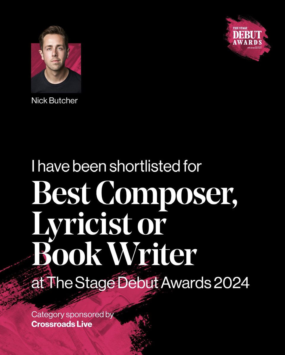 Wow! Honoured to be nominated in <a href="/TheStage/">The Stage</a> Debut Awards for Best Composer &amp; Lyricist for <a href="/TLBTmusical/">The Little Big Things: A New Musical</a> 🎨

<a href="/tommyjling/">Tom Ling</a> #DebutAwards