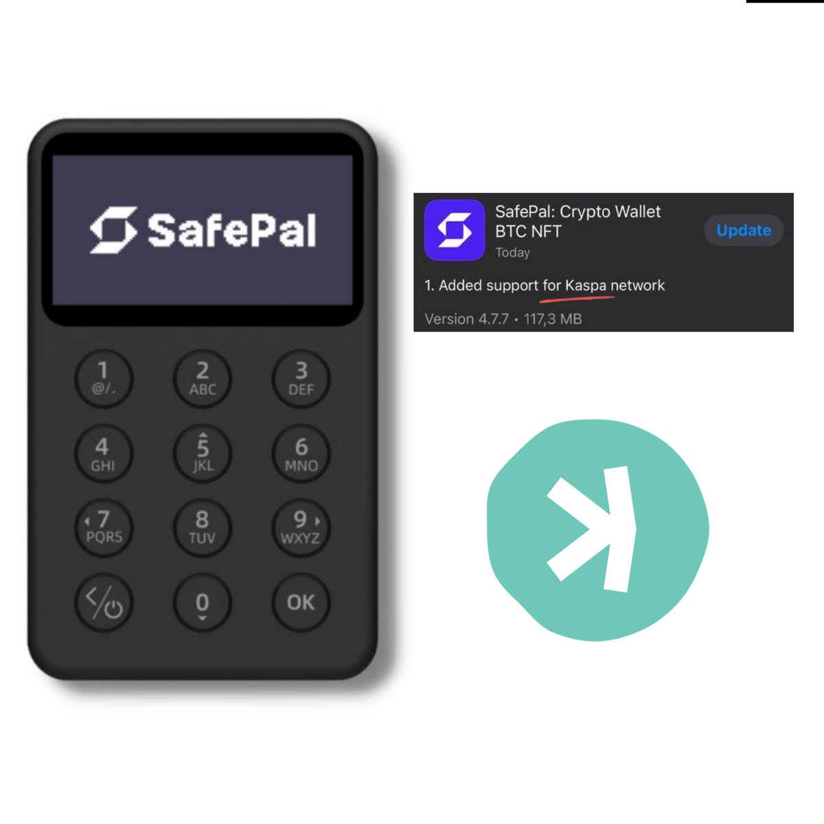 elperorr's tweet photo. 📱The hardware wallet @safepal adds support for the #Kaspa network ! 

Another cold wallet to store your $kas coins safely. https://t.co/8ae7H7O4jv