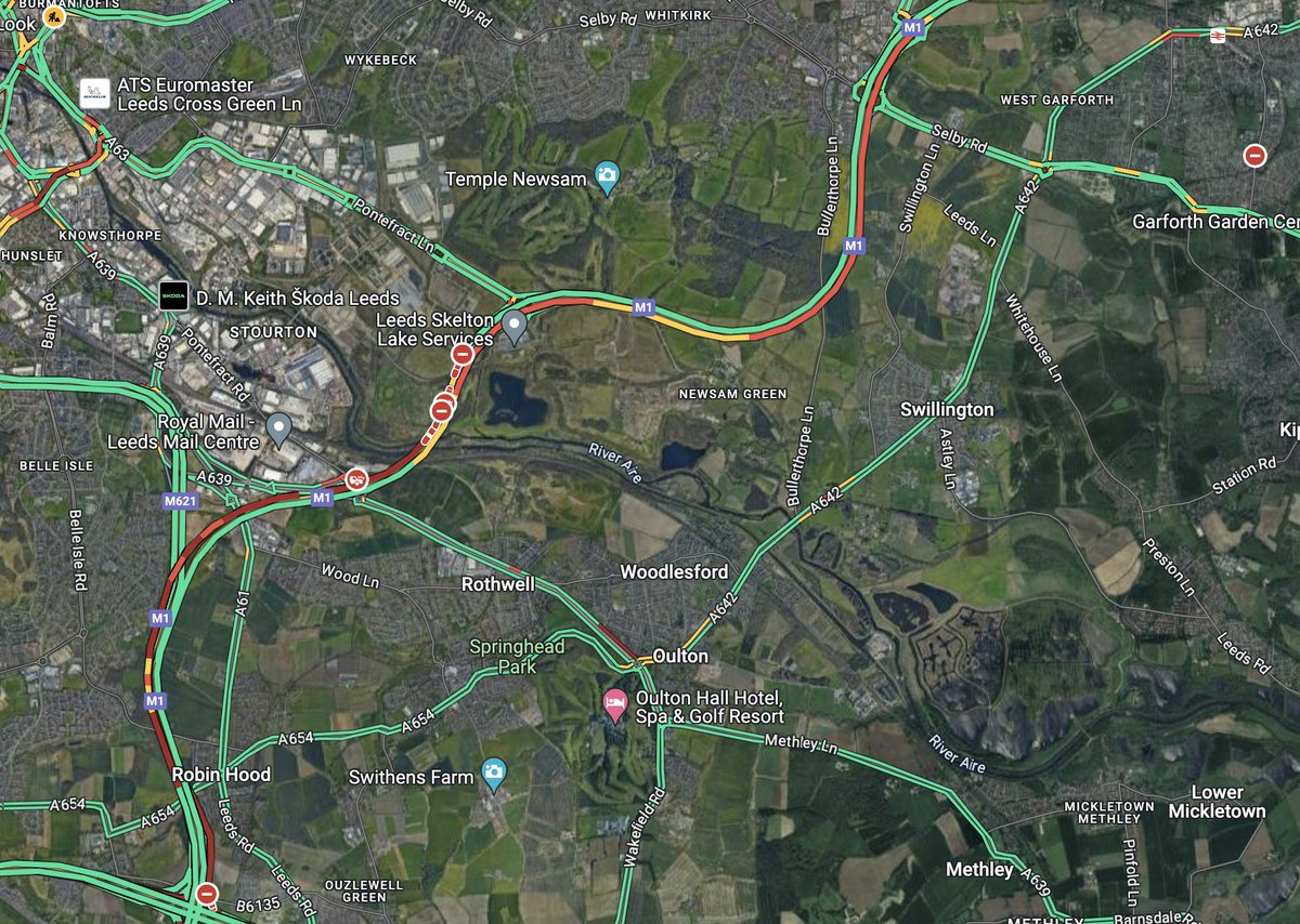 Travel update: M1 Northbound closed, long delays from J44 (Leeds South/ Rothwell) to J45 (Leeds Cross Green).  Congestion to  J42 (M62/Lofthouse.)  Also slow southbound.

More on Heart  📻 FM&amp;DAB | 🗣️ "Play Heart Yorkshire" |
📱globalplayer.com/live/heart/yor…