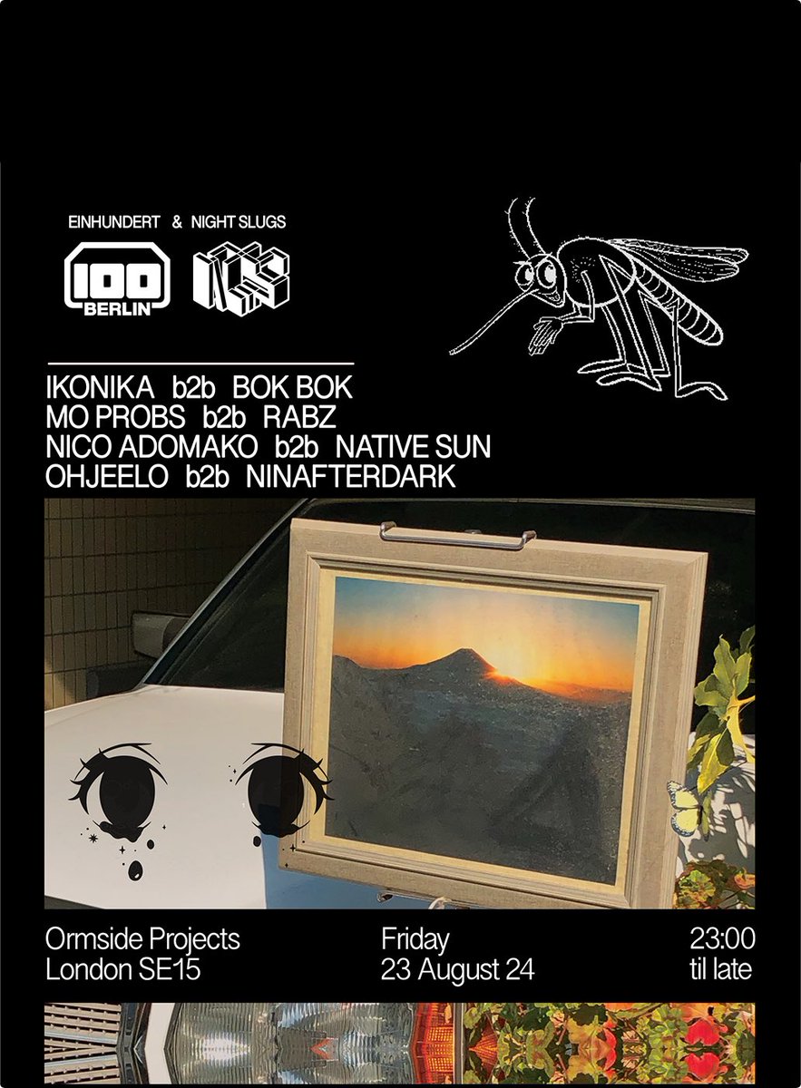 Bok Bok ๐๐ป (@bok_bok) on Twitter photo So gassed to once again play b2b with my g <a href="/ikonika/">ikonika Details OUT NOW</a> this friday at <a href="/OrmsideProjects/">ORMSIDE PROJECTS</a> for ROUND II of <a href="/nightslugs/">Night Slugs</a> collab with our besties Einhundert
+ <a href="/Nico_Adomako/">Nico Adomako</a> <a href="/DjNativeSun/">Nativesun</a> <a href="/ohjeelo/">Lo</a> Ninafterdark Rabz <a href="/moprobss/">.</a>
Final advance tickets available via RA:
ra.co/events/1978460 So gassed to once again play b2b with my g <a href="/ikonika/">ikonika Details OUT NOW</a> this friday at <a href="/OrmsideProjects/">ORMSIDE PROJECTS</a> for ROUND II of <a href="/nightslugs/">Night Slugs</a> collab with our besties Einhundert
+ <a href="/Nico_Adomako/">Nico Adomako</a> <a href="/DjNativeSun/">Nativesun</a> <a href="/ohjeelo/">Lo</a> Ninafterdark Rabz <a href="/moprobss/">.</a>
Final advance tickets available via RA:
ra.co/events/1978460