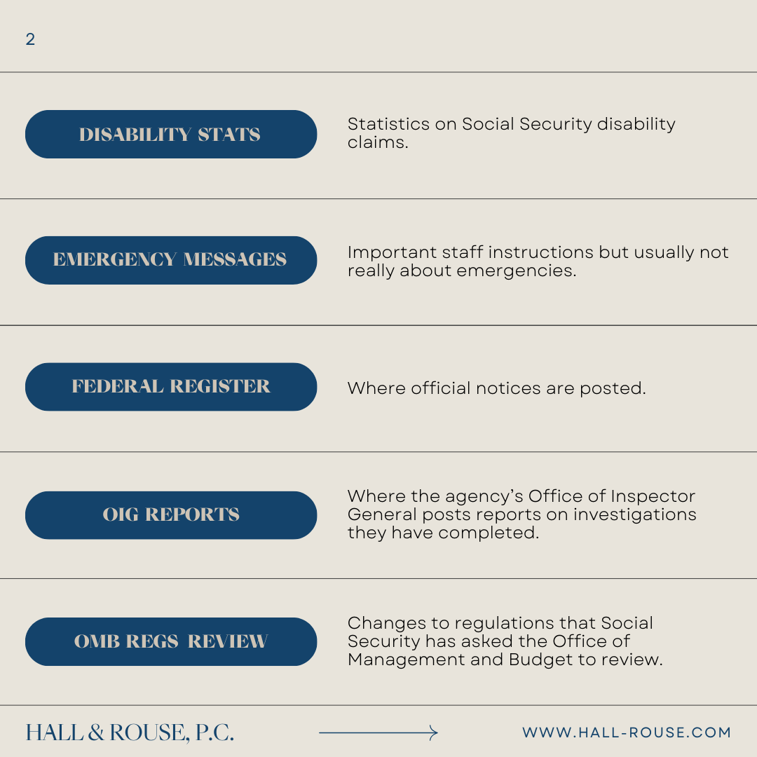 HallRouseLaw's tweet photo. 💻Online platforms where you can find valuable information about Social Security administration.
#socialsecurity #socialsecurityadministration #socialsecurityinfo #ssa #socialsecuritybenefits #disabilitylaw #hallrouse https://t.co/AdwjErnULK