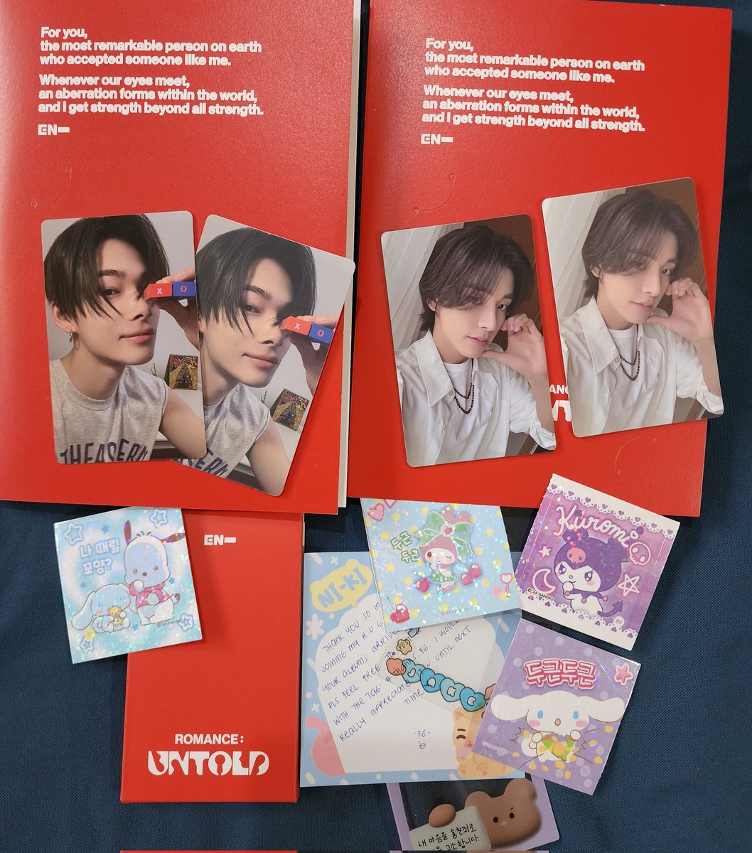 ZelBNS's tweet photo. Late post
π#ZelMails
π #thanks_fg @fg_cart
These albums arrived in good condition amd packed well as always. Thanks for the cute sticker freebiesπ My YunKiπ₯°
#ENHYPEN_JAKE #ENHYPEN_NI_KI https://t.co/ovDjpoHFBr
