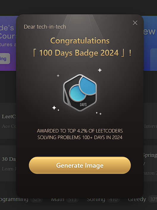 Anubhav6122004's tweet image. Just received #leetcode 100 Days Badge #coding #100dayscodingchallenge