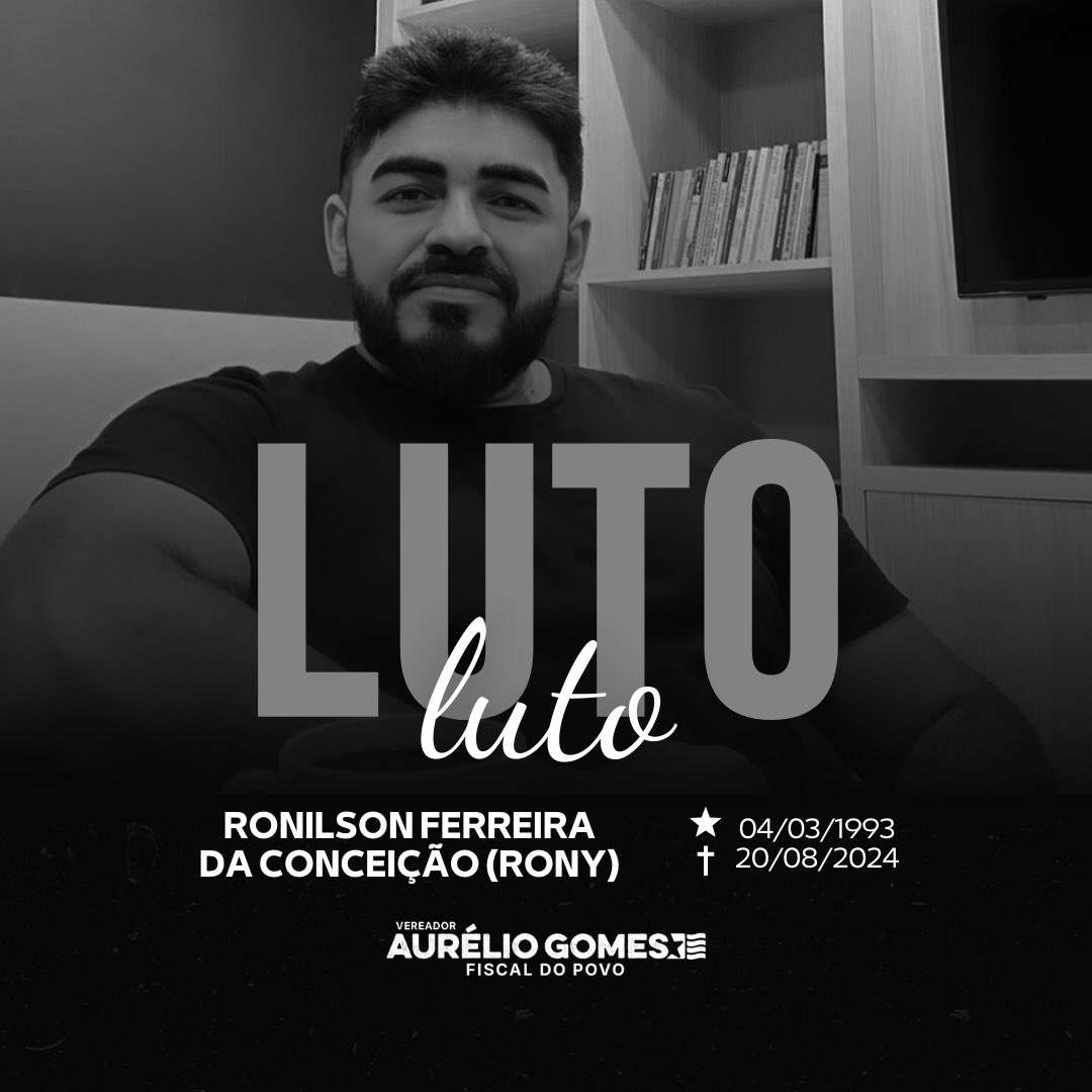 🖤 Neste momento de luto, envio minhas sinceras condolências e desejo paz e conforto à família e amigos de Rony. 🙏🏽