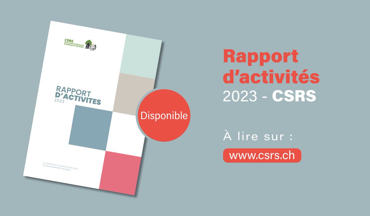 #RapportAnnuel  / Le RA 2023 du  <a href="/CSRS_CIV/">CSRS Côte d'Ivoire</a>  est disponible sur notre site internet csrs.ch .   Il met en lumière toutes les activités de l'année 2023 réalisées par les services, les groupes de recherches, les cellules de l'institution.  

👉tinyurl.com/4w6x38wp