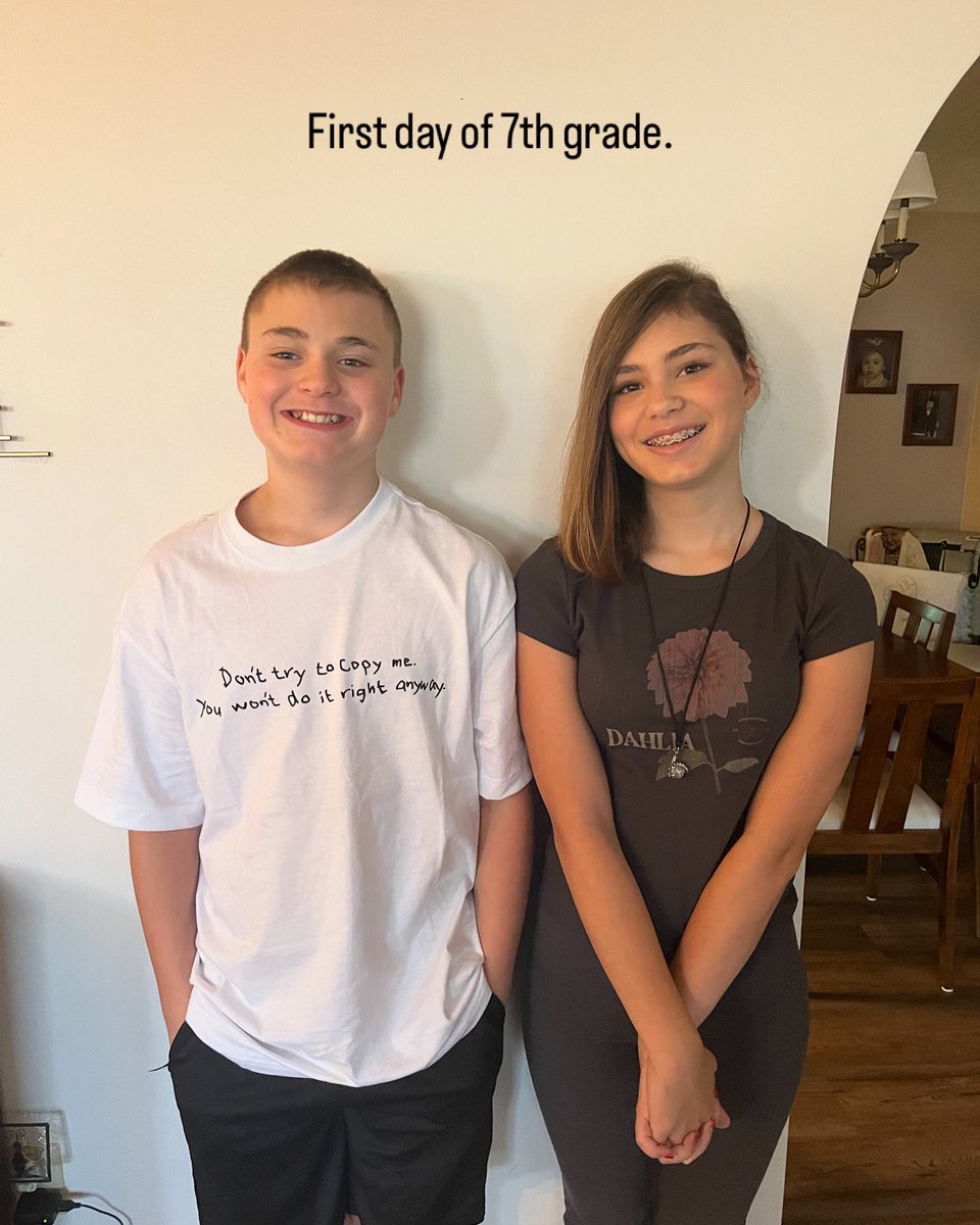 First day of 7th grade.  This post was not authorized by the #HenderTwins and much drama ensued. 😂