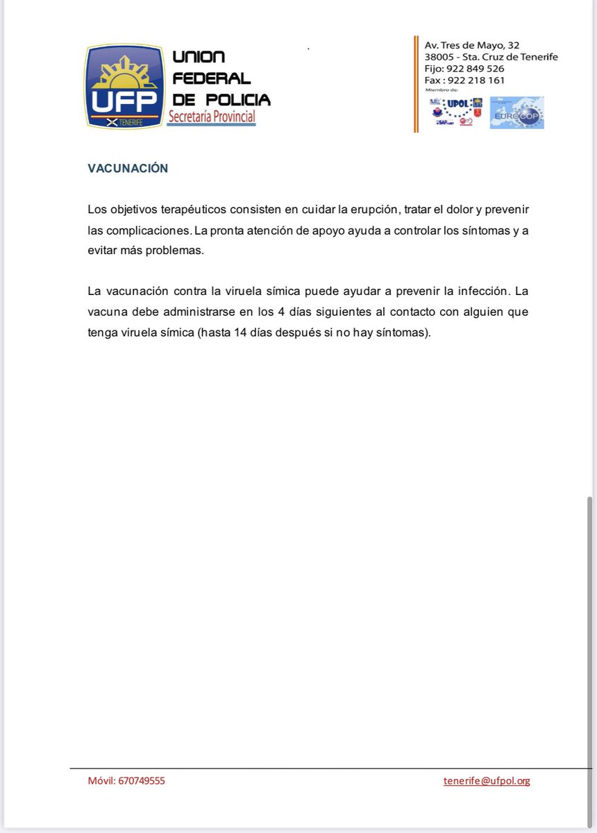 ufpol's tweet photo. Máximo interés 

👉Facilitamos información sobre la “viruela sÍmica”

SOLICITAMOS

✅Protocolo de actuación 
✅Informe oficial de Riesgos Laborales 
✅Medios.

👍Somos PROFESIÓN DE RIESGO.
En este caso especialmente los compañeros destinados en lugares sensibles como fronteras, CETI…