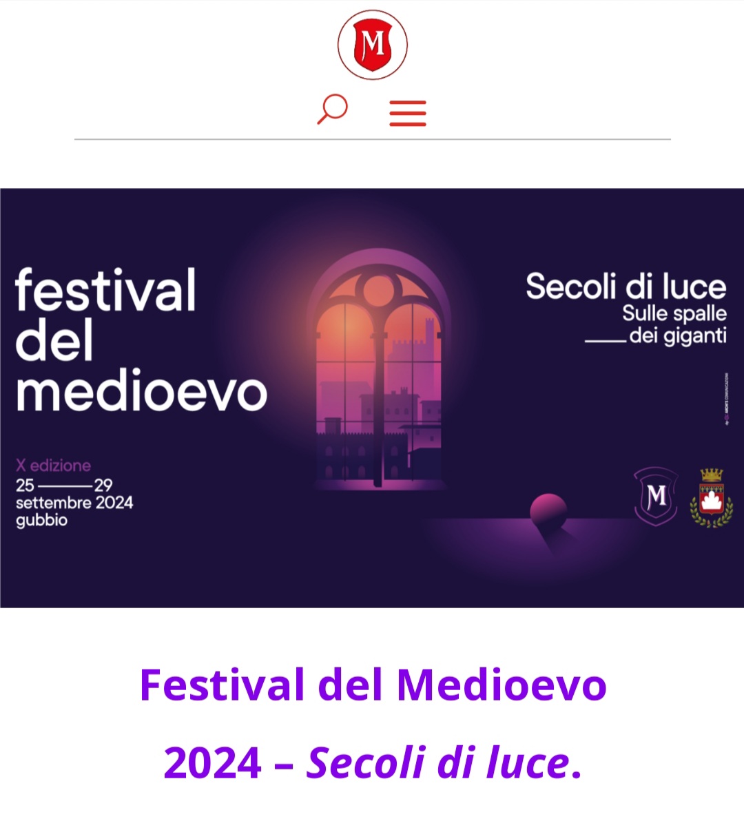 Vi aspettiamo a Gubbio per la decima edizione del Festival del Medioevo dal 25 al 29 settembre
Qui il programma: festivaldelmedioevo.it/portal/program…