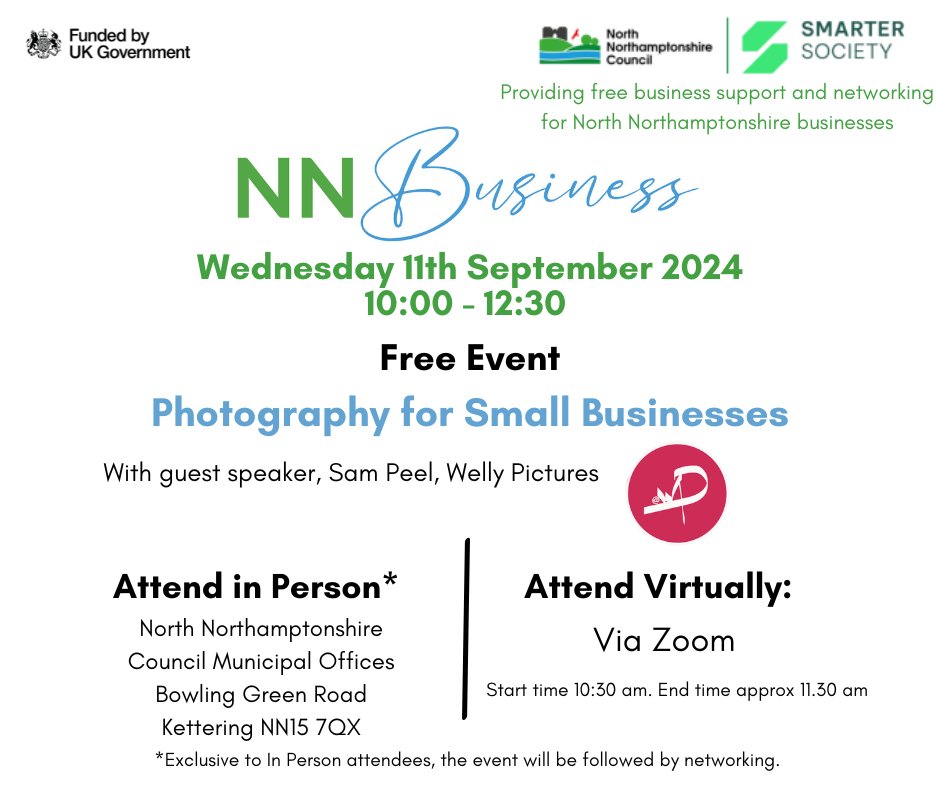 nnhantsbusiness's tweet photo. 📸 Announcing our next event 📸
Capturing your businesses through a lens - join us to find out more 
Book to attend in person:  https://t.co/y29kYocbR5 
Book to attend virtually via Zoom:  https://t.co/JEOLOKz4KI 
 #businesssupport #events #histreet #highstreet #business https://t.co/FHqKEHjStc